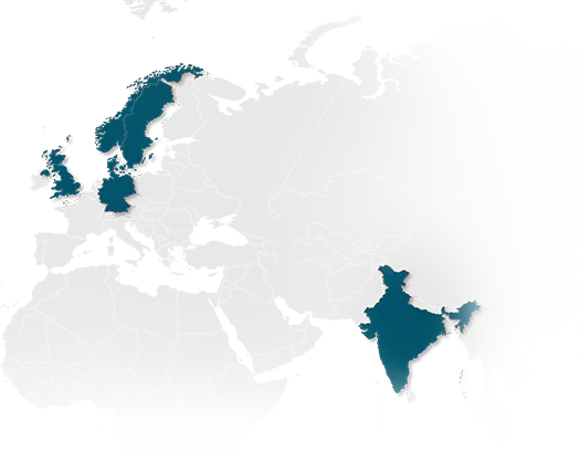 Map showing Zacco office locations